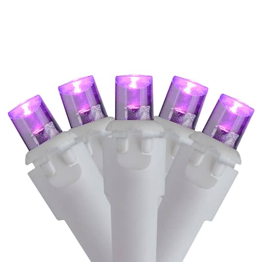 50ct. LED Wide Angle Christmas String Lights with White Wire By Northlight in Purple | 16.25 ft | Michaels®